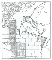 A coloring page of nature in the backyard